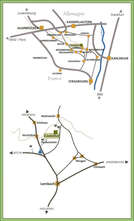 Plan d'accès au Gimbelhof, Lembach
